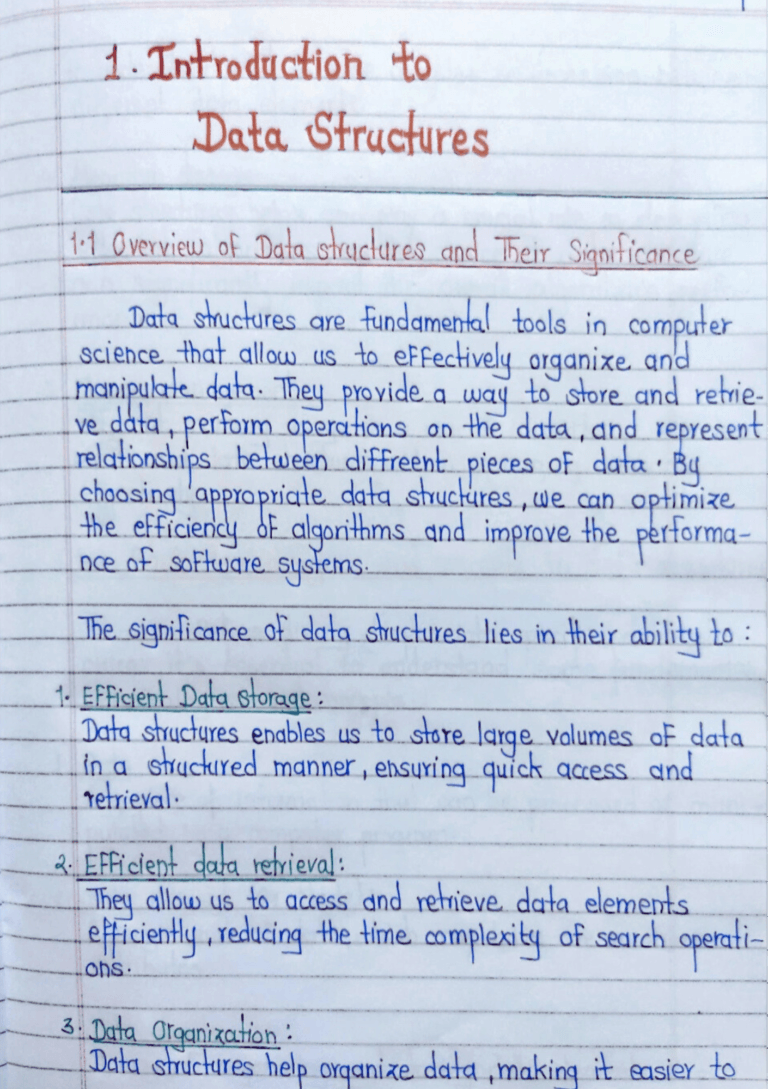 Data Structure & Algorithm Using C++ Handwritten Notes - CodewithCurious